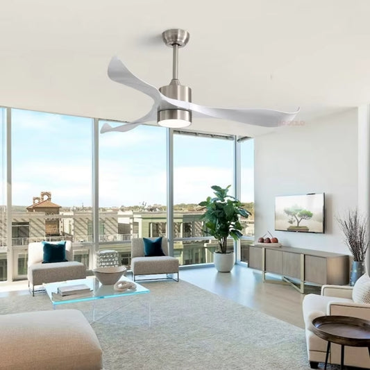 Indoor Outdoor 52" DC Ceiling Fan with Light Remote Brushed Nickel Finish