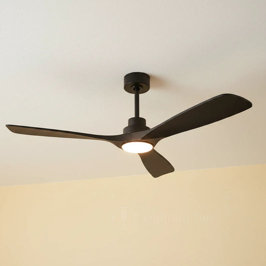 52Inch Farmhouse Black Ceiling Fan with Light and Remote Control