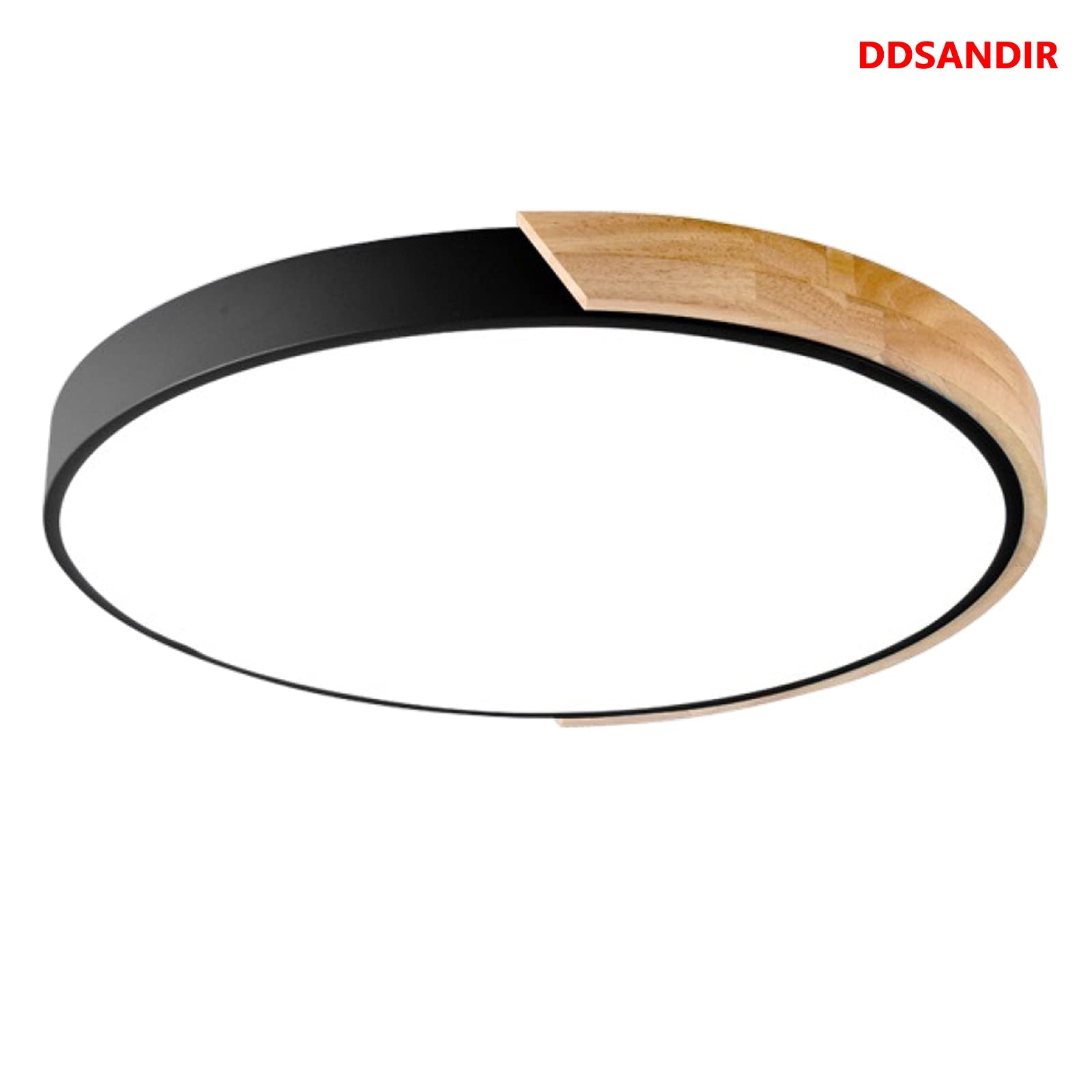 DDSANDIR 3000K / 4000K / 6500K Circular LED Flat Top Chandelier Modern 36W Wooden Chandelier 19