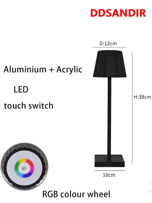 DDSANDIR Table Lamp, Touch Dimmable RGB Desk Lamp, 4000 mAh LED Desk Lamp, Battery Operated Lamp for Family, Restaurant & Bar, Outdoor Party, Camping, Garden, Christmas Gift