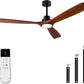 60" Dimmable Ceiling Fans with Lights Remote Control(FCC) Quiet Operation DC Motor Modern Wood Blade Ceiling Fan for Living Room Bedroom Farmhouse Patio Indoor and Outdoor Dark Walnut