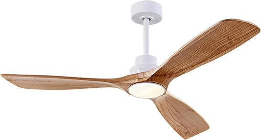 Ceiling Fan with Lights, 42'' Wood Ceiling Fan with Remote Control, Automatic Memory and Dimmable 3 Color Light / 6-Speed/Timing/Reversible. Bedroom ceilig Fan,Qiuet DC Motor,Black+Dark Wood