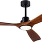 60" Dimmable Ceiling Fans with Lights Remote Control(FCC) Quiet Operation DC Motor Modern Wood Blade Ceiling Fan for Living Room Bedroom Farmhouse Patio Indoor and Outdoor Dark Walnut
