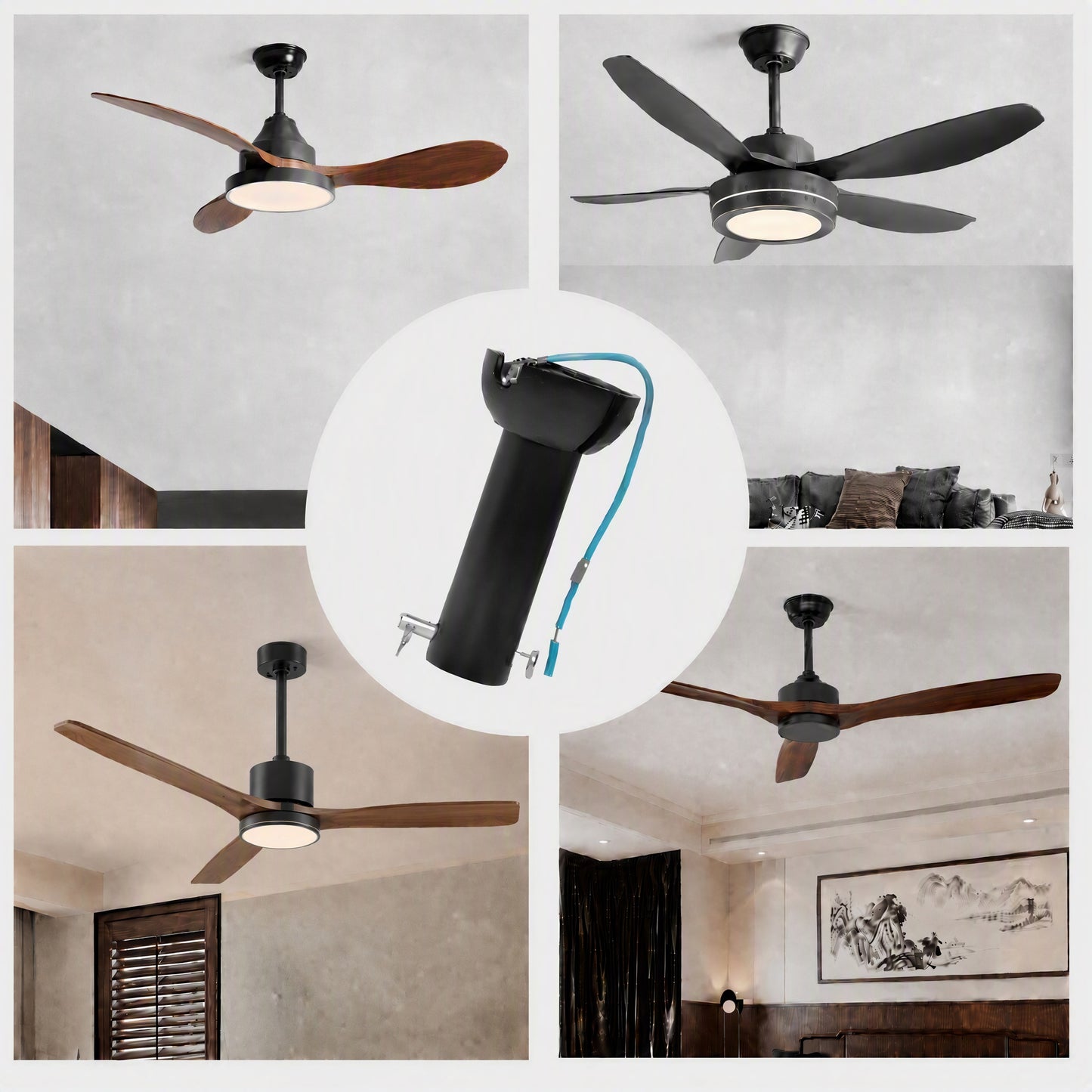 18" 24" 36" Black Extended downrods for Ceiling Fan