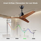 Ceiling Fans without light Remote Control Memory Settings Quiet Reversible DC Motor 52 inch Wood Ceiling Fan for Bedroom LivingRoom Patios Farmhouse Modern Dark Walnut