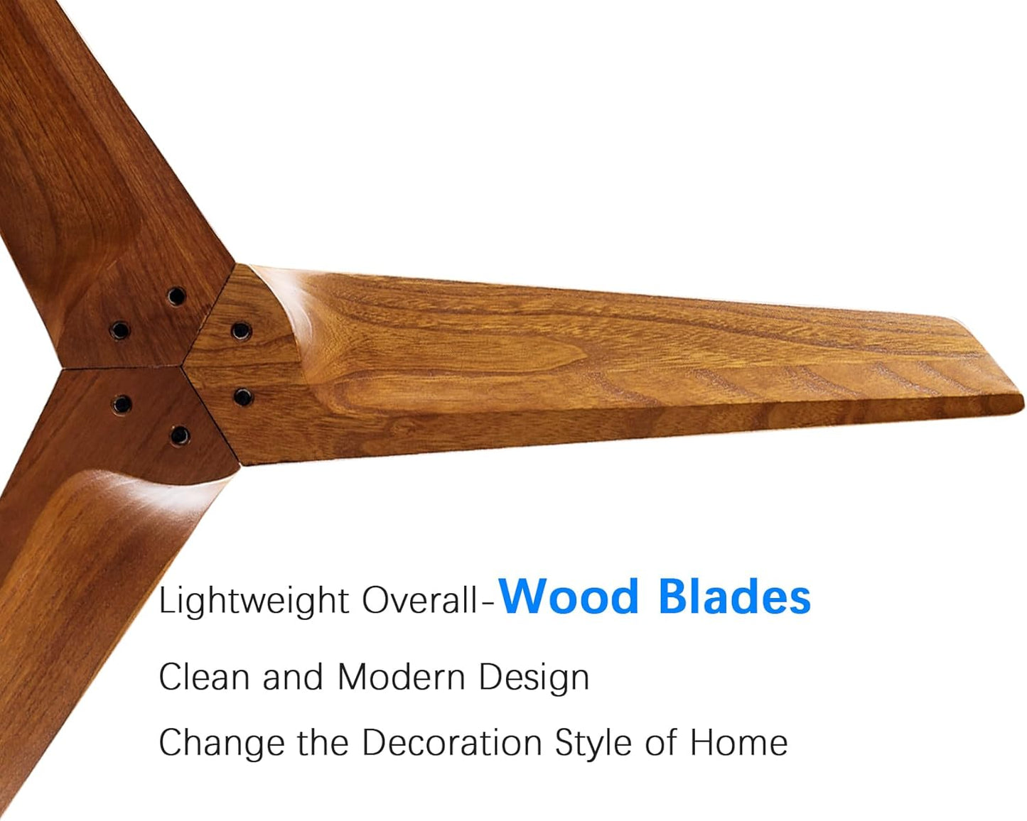 Ceiling Fans without light Remote Control Memory Settings Quiet Reversible DC Motor 52 inch Wood Ceiling Fan for Bedroom LivingRoom Patios Farmhouse Modern Dark Walnut