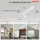 DDSANDIR Modern White Ceiling Fans no Light with Remote Control and Wall Control