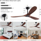 60" Wood Ceiling Fan No Lights with Remote Control