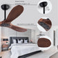 60" Wood Ceiling Fan No Lights with Remote Control