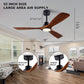 52" Wood Ceiling Fan with Lights Remote Control