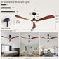 60 Inch Ceiling Fans with Lights and Remote FCC Dimmable Light Memory Quiet DC Motor Outdoor Indoor 3 Blades Wooden Ceiling Fan for Living Room Bedroom Patio Farmhouse Kitchen Black Walnut
