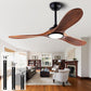 52" Wood Ceiling Fan with Lights Remote Control