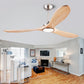 52" Wood Ceiling Fan with Lights Remote Control