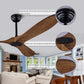 60" Ceiling Fan with Remote Control No Lights,Modern Reversible DC Motor Indoor Outdoor 3 Blades Ceiling Fans for Patio Bedroom Living Room(Black+Dark Walnut)
