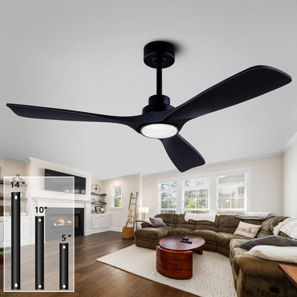 52" Wood Ceiling Fan with Lights Remote Control