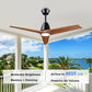 Wood Ceiling Fans with Lights and Remote, Memory Function, Dimmable 2-in-1 Light LED&RGB, 6 Speeds Quiet DC Motor, 52 inch Bedroom Ceiling Fans, Dark Walnut