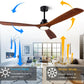 60" Dimmable Ceiling Fans with Lights Remote Control(FCC) Quiet Operation DC Motor Modern Wood Blade Ceiling Fan for Living Room Bedroom Farmhouse Patio Indoor and Outdoor Dark Walnut