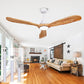 Ceiling Fans with Lights and Remote,60 Inch Unique Wood Ceiling Fan with Noiseless Reversible DC Motor,3 Blades,3 Downrods, for Farmhouse,Patio Living Room, Bedroom, Office,Indoor Outdoor(White+Wood)