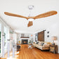 Ceiling Fans with Lights and Remote,60 Inch Unique Wood Ceiling Fan with Noiseless Reversible DC Motor,3 Blades,3 Downrods, for Farmhouse,Patio Living Room, Bedroom, Office,Indoor Outdoor(White+Wood)
