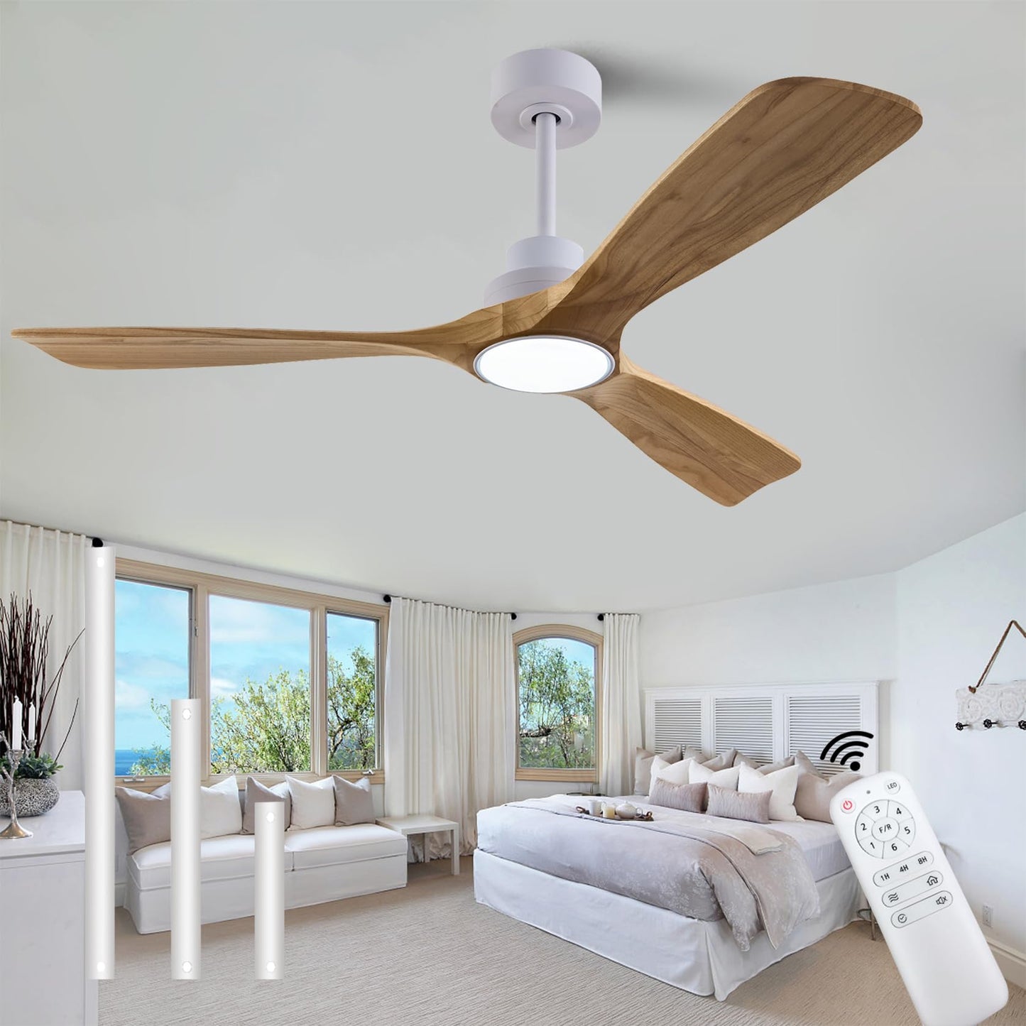 Wood Ceiling Fans with Lights and Remote Control