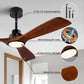 52" Wood Ceiling Fan with Lights Remote Control