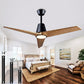 Ceiling Fans with Lights and Remote,60 Inch Unique Wood Ceiling Fan with Noiseless Reversible DC Motor,3 Blades,3 Downrods, for Farmhouse,Patio Living Room, Bedroom, Office,Indoor Outdoor(White+Wood)