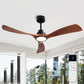 52 Inch Wood Ceiling Fans with Lights and Remote Control Indoor Memory Dimmable Light 3 Blades Noiseless Reversible ETL Motor Ceiling Fan for Bedroom Living Room Patios Farmhouse Black Walnut