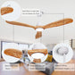 Ceiling Fans with Lights and Remote,60 Inch Unique Wood Ceiling Fan with Noiseless Reversible DC Motor,3 Blades,3 Downrods, for Farmhouse,Patio Living Room, Bedroom, Office,Indoor Outdoor(White+Wood)