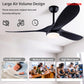 DDSANDIR Ceiling Fan with Lights Remote Control,Modern Reversible DC Motor Indoor Outdoor 3 Blades ABS Ceiling Fans for Patio Bedroom Living Room