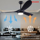 DDSANDIR Ceiling Fan with Lights Remote Control,Modern Reversible DC Motor Indoor Outdoor 3 Blades ABS Ceiling Fans for Patio Bedroom Living Room