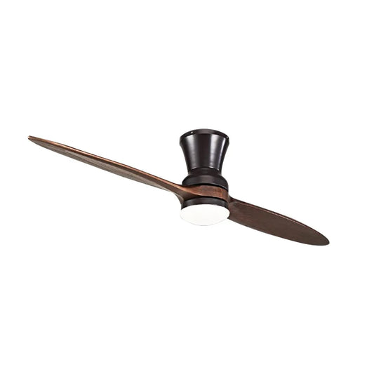 2 Soid Wooden Blade Office Room Modern Ceiling Fan 60 Inch with Light Remote Control DC Motor