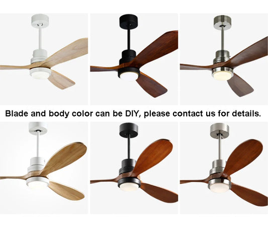 52inch Top  DC Motor 110V 220V Ceiling Fan with Lights 3 Color Remote Control 6 Speeds Ventiladores De Techo