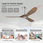 60inch Wood Ceiling Fan with LED Lights and Remote Control DC Motor 6 Speeds Ventiladores De Techo Con Luces Led