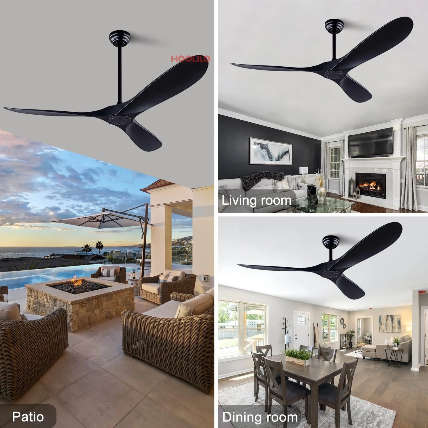 Big 60 Inch ABS Bland Ceiling Fan with LED DC Motor Remote Control ventiladores para casa