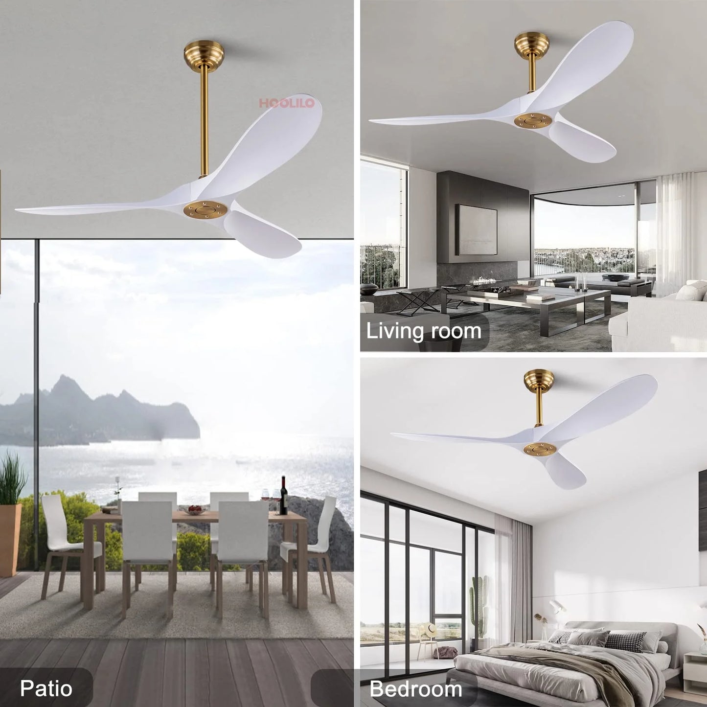 52 60 inch ABS Bland Ceiling Fan with LED Light Remote Control Motor 6 Speeds Ventiladores De Techo