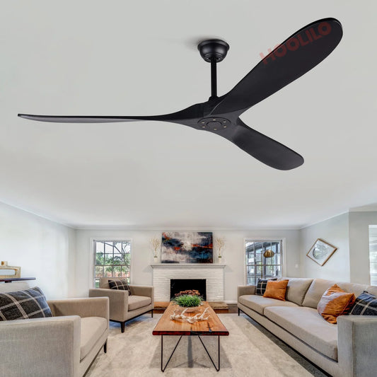 70in Black Wood Ceiling Fans Ventiladores De Techo DC Motor 6 Speeds Ventiladores De Techo Con Luces Led Lights