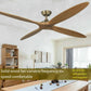 60 Inch Ceiling Fan  DC 85V - 260V Motor 4 OR 2 Wooden Blade Ventilator Light Remote Control