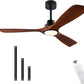 42 52 60 inch Wood Ceiling Fan with Lights Remote Control Quiet DC Motor Ventiladores De Techofor  Livingroom