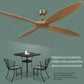 60 Inch Ceiling Fan  DC 85V - 260V Motor 4 OR 2 Wooden Blade Ventilator Light Remote Control