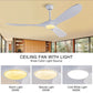 Big Size 3  Wood Ceiling Fan with LED Lights Remote Control Motor 6 Speeds Ventiladores De Techo