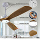 New 42 52 60 Inch Natural Wood Ceiling Fan with Lights Remote Control Quiet DC Motor Ventiladores De Techofor