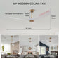 60in Wood Ceiling Fan with LED Lights DC Motor 6 Speeds Ceiling Fans Ventiladores De Techo Con Luces Led Lights