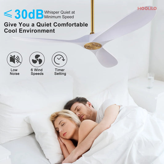 52 60 inch ABS Bland Ceiling Fan with LED Light Remote Control Motor 6 Speeds Ventiladores De Techo