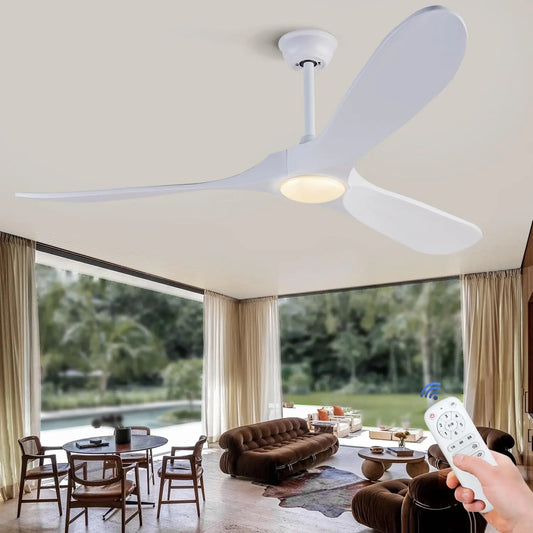 Big Size 3  Wood Ceiling Fan with LED Lights Remote Control Motor 6 Speeds Ventiladores De Techo