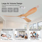 70inch Wood Ceiling Fan with LED Lights and Remote Control - 6 Speed