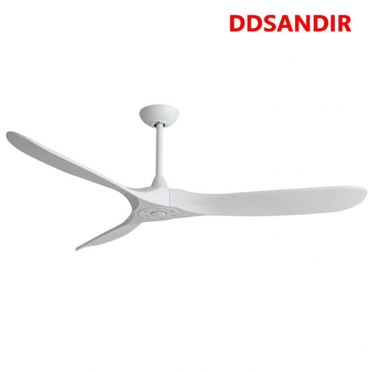 DDSANDIR Modern White Ceiling Fans no Light with Remote Control and Wall Control