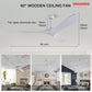 DDSANDIR Modern White Ceiling Fans no Light with Remote Control and Wall Control