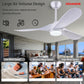 DDSANDIR 60in Ceiling Fan with Light Modern Reversible DC Motor Indoor/Outdoor 3-Blade Ceiling Fan for its Children's Room, Bedroom and Living Room