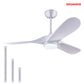 DDSANDIR 60in Ceiling Fan with Light Modern Reversible DC Motor Indoor/Outdoor 3-Blade Ceiling Fan for its Children's Room, Bedroom and Living Room