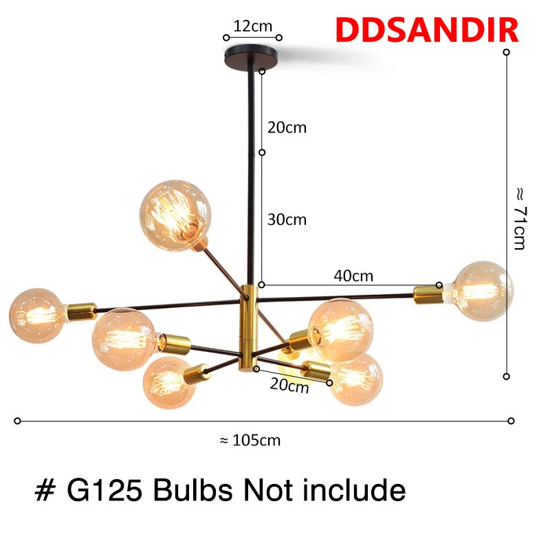 DDSANDIR Contemporary LED Chandelier 8-Light Energy-Saving, Adjustable Brightness, and Sleek Design | Ideal for Stylish Living Spaces